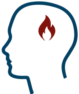 Ember OG logo - profile of human head enclosing a flame